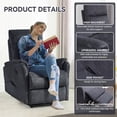thumbnail image 4 of Aukfa Power Recliner Massage Chair with USB for Living Room Bedroom, Velvet, Gray, 4 of 8