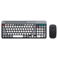 thumbnail image 1 of Clavier et Souris Sans Fil avec Connectivité 3 Modes 2.4G/BT, Portée 10m, Batterie Rechargeable 400mAh, Souris 800-1600DPI, Support Téléphone/tablette/ordinateur Portable/de Bureau, Câble Type-C 150cm, Noir, 1 of 7