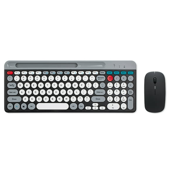 Dual-mode Wireless Keyboard & Mice Combo 2.4G BT5.0 Membrane Keyboard BT 3-Channels Can C Connect