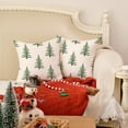 thumbnail image 5 of Christmas Pillow Covers 18x18 Inch Set of 2, Xmas Trees White Farmhouse Decorative Throw Pillowcases for Home Sofa Couch Cushion Decoration (Green Trees) GW03-18, 5 of 6