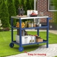 thumbnail image 6 of Portable Outdoor Grill Table with HDPE Legs，Grill Cart with Stainless Steel Top&3-Shelf Storage for BBQ Prep Table，A Long-lasting Dining Cart Suitable for Outdoor&Indoor Use, 6 of 7