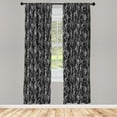 thumbnail image 4 of Ambesonne Dusty Blue Window Curtains, Monotone Garden Art, Each 28" W x 63" L, Dark Grey Dimgray, 4 of 4