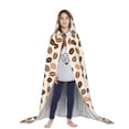 thumbnail image 3 of Honeii Cute Coffee Bean Print Print Poncho Cape, Cloak Coat, Snuggly Hooded Wearable Blanket, Hooded Cape For Teenagers,Halloween Costumes-, 3 of 7