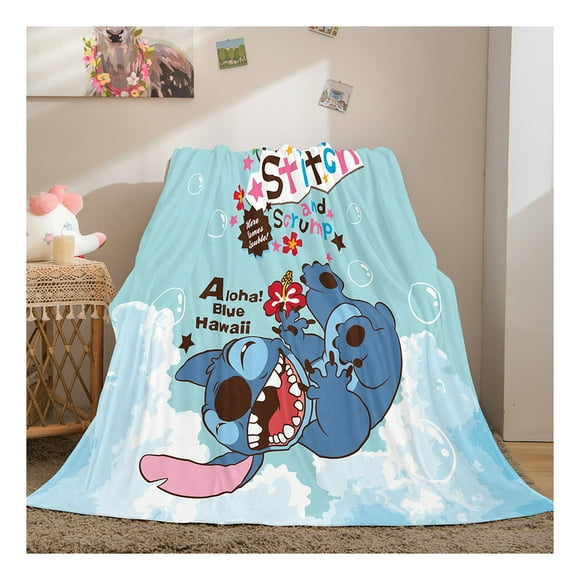 Stitch Blanket Cartoon Printing Air Conditioning Flannel Blanket Soft Nap Blanket for Adults Boys Girls Kids Children 30*40 Stitch-1
