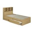 thumbnail image 6 of Your Zone Easy to Assemble Storage Bed with Bookcase Headboard, Twin, Natural Teak Finish, 6 of 11