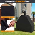 thumbnail image 3 of Laicejoy Outdoor Pizza Oven Wood Fired Pizza Oven with 600D Oxford Fabric Cover，Thermometer & Protective Cover, Outside Camping Party, 3 of 8