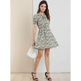 thumbnail image 3 of INSPIRE CHIC Mini Vestido Floral Por Encima De La Rodilla Manga Corta Casual Para Mujer Negro L, 3 of 6