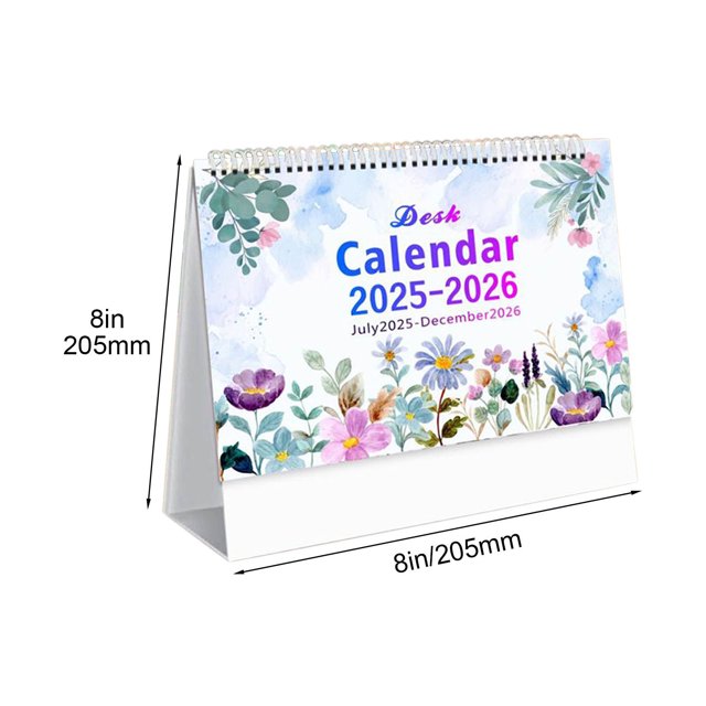 CAITS Calendrier Mensuel 2025-2026 / Ensemble Cadeau Version Anglaise avec Design Floral