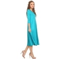 thumbnail image 3 of Women's Casual Basic Comfy 3/4 Sleeve Flare A-line Midi Long Maxi Dress, 3 of 6