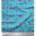 thumbnail image 1 of Soimoi Moss Georgette Fabric Cartoon Machine & Gear Parts Hardware Decor Fabric Printed Yard 42 Inch Wide, 1 of 1