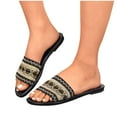 thumbnail image 5 of HomeDM Women's Flat Sandals Open Toe Bohemian Slip On Beach Slippers for Summer, Black Size 7, 5 of 6
