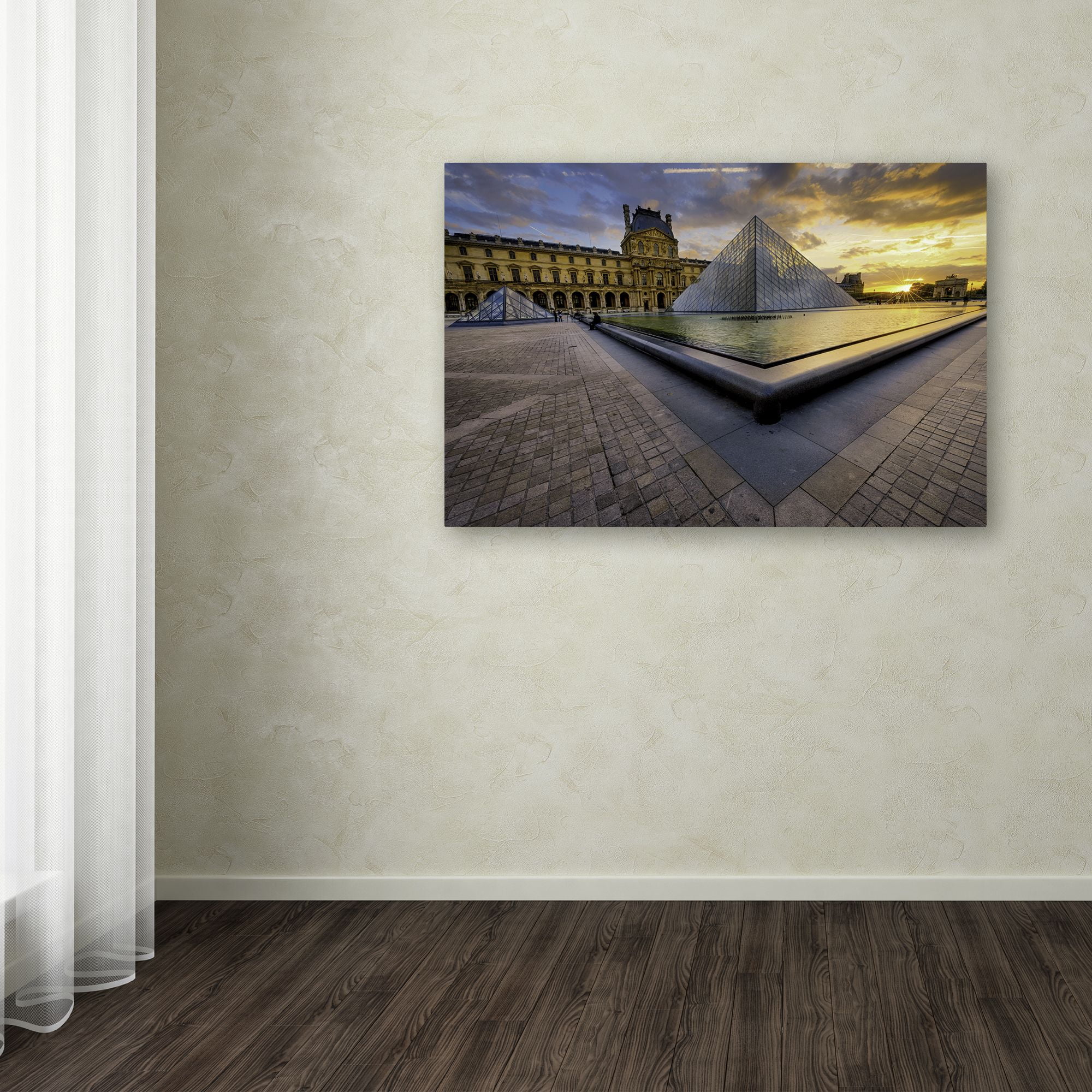 Trademark Fine Art "Geometry of the Louvre Museum" Canvas Art by Mathieu Rivrin