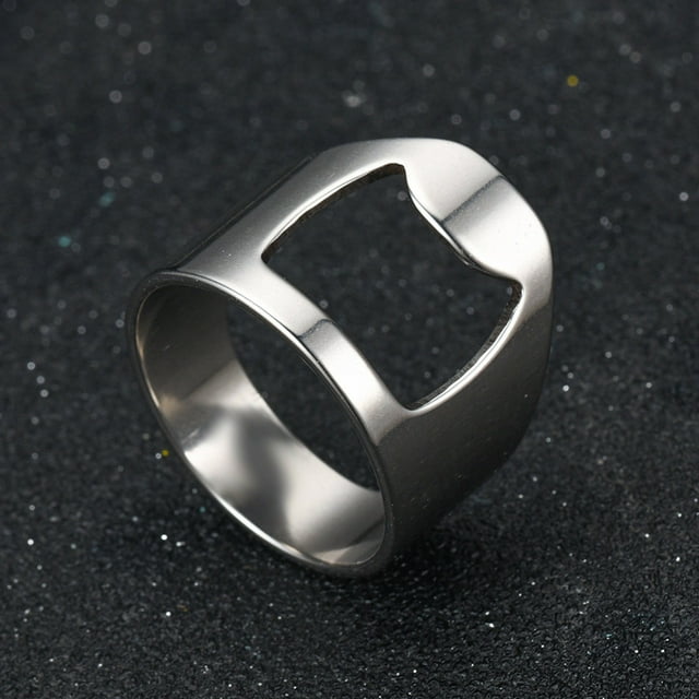 Fiudx Anillo Elegante, Versátil, Acero Inoxidable, Aleación de Color, Accesorio de Moda, Ideal para Fiestas, Ideal para Hombres y Mujeres, Talla 6-11, Ancho 8 Mm.
