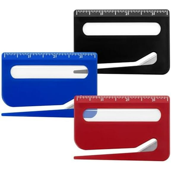 3- Letter Openers with Ruler & Magnifier - Envelope & Package Slitter Tool, Safe Paper  for Mails, Envelopes, Packages
