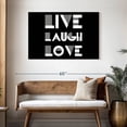 thumbnail image 3 of Elephant Stock Live Laugh Love Typography Ii Wall Art - Horizontal Canvas Wall Art - Living Room Wall Decor - Inspirational And Typography Canvas - Black And White Decor - 45" x 30", 3 of 8
