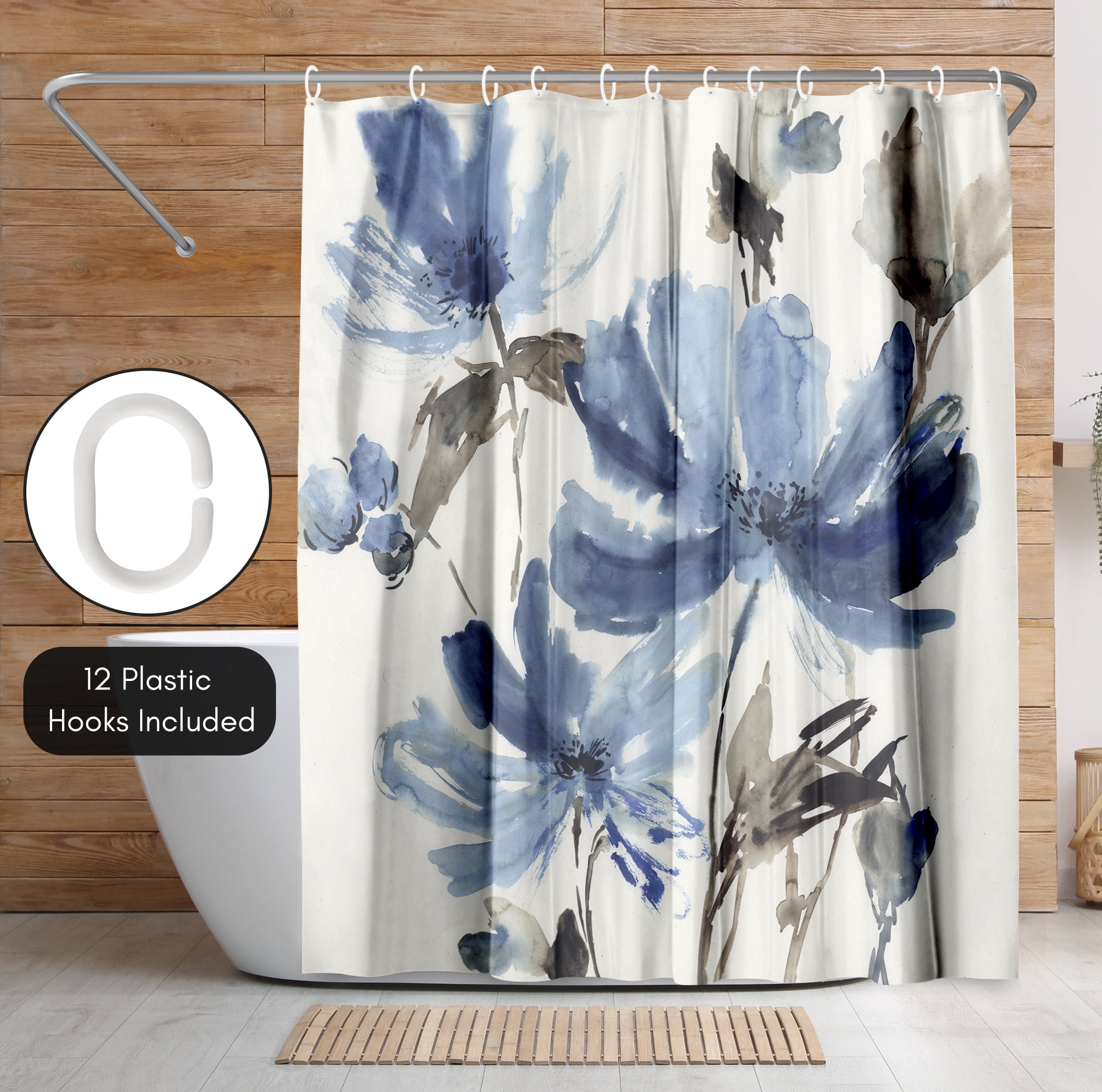 Americanflat 71" x 74" Shower Curtain, Blissful Blue by PI Creative Art