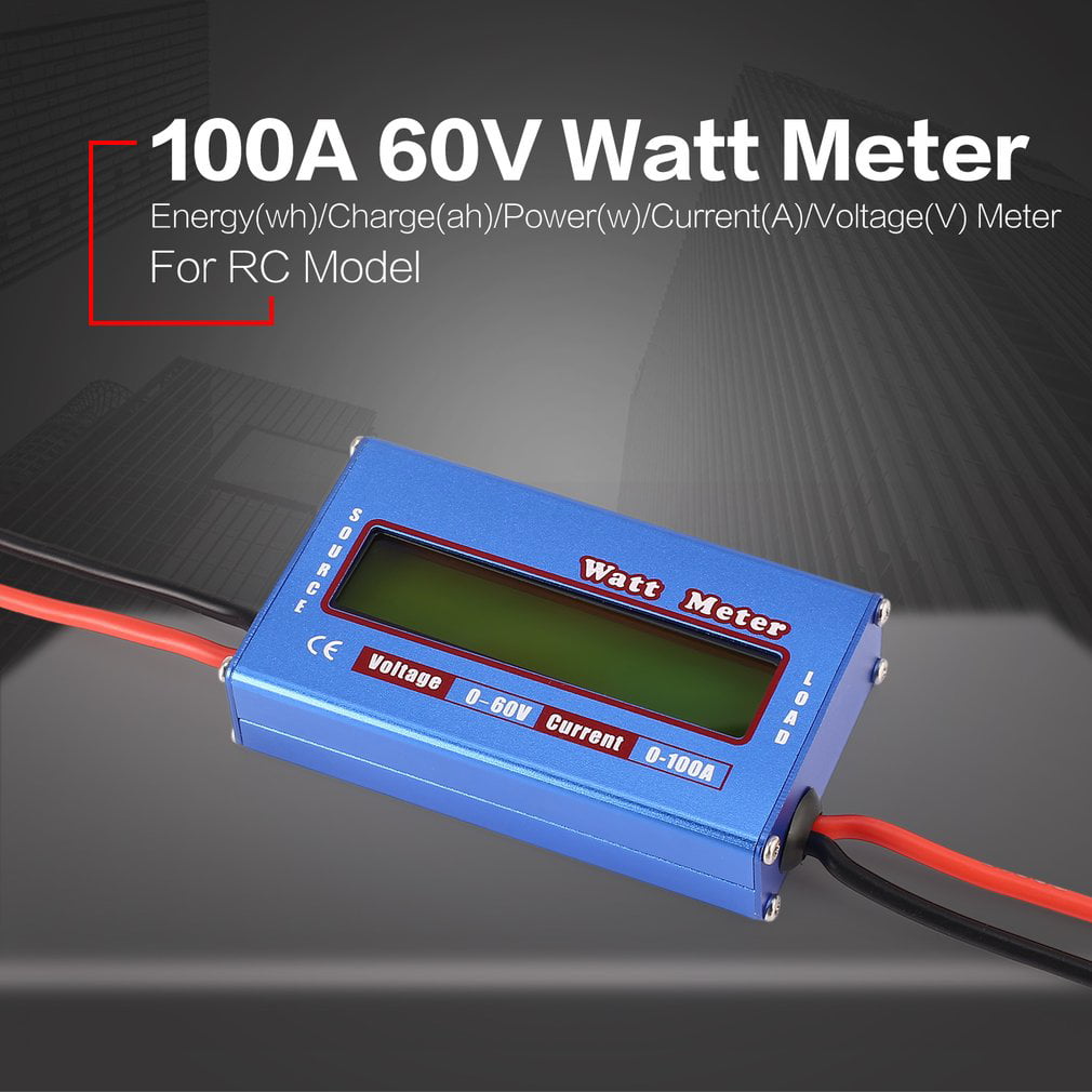100A 60V High Accuracy Digital LCD Watt Tester Power Meter Analyzer Battery Checker Balance Voltage Consumption Performance Monitor Makerfire RC Watt Meter