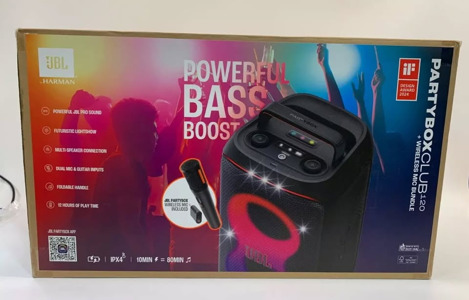 JBL Partybox Club 120 Bluetooth Party Speaker with Wireless Microphone "Sold without manufacturer warranty"