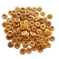 thumbnail image 3 of 100Pcs Brown Round Wood Buttons 4 Holes Craft for Sewing Card Making Crafts, 3 of 6