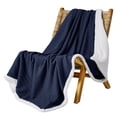 thumbnail image 3 of Deconovo Christmas Sherpa Plush Throw Blanket, Soft Warm Cozy Blanket for Couch Sofa Bed, Machine Washable Decorative Holiday Gift, 50"x60", Navy Blue, 3 of 7