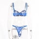thumbnail image 5 of Gibobby Ropa interior mujer sexy Conjunto de lencería sexy para mujer con liguero, brasier de encaje y bragas conjunto de tirantes exóticos(Azul, XG), 5 of 5