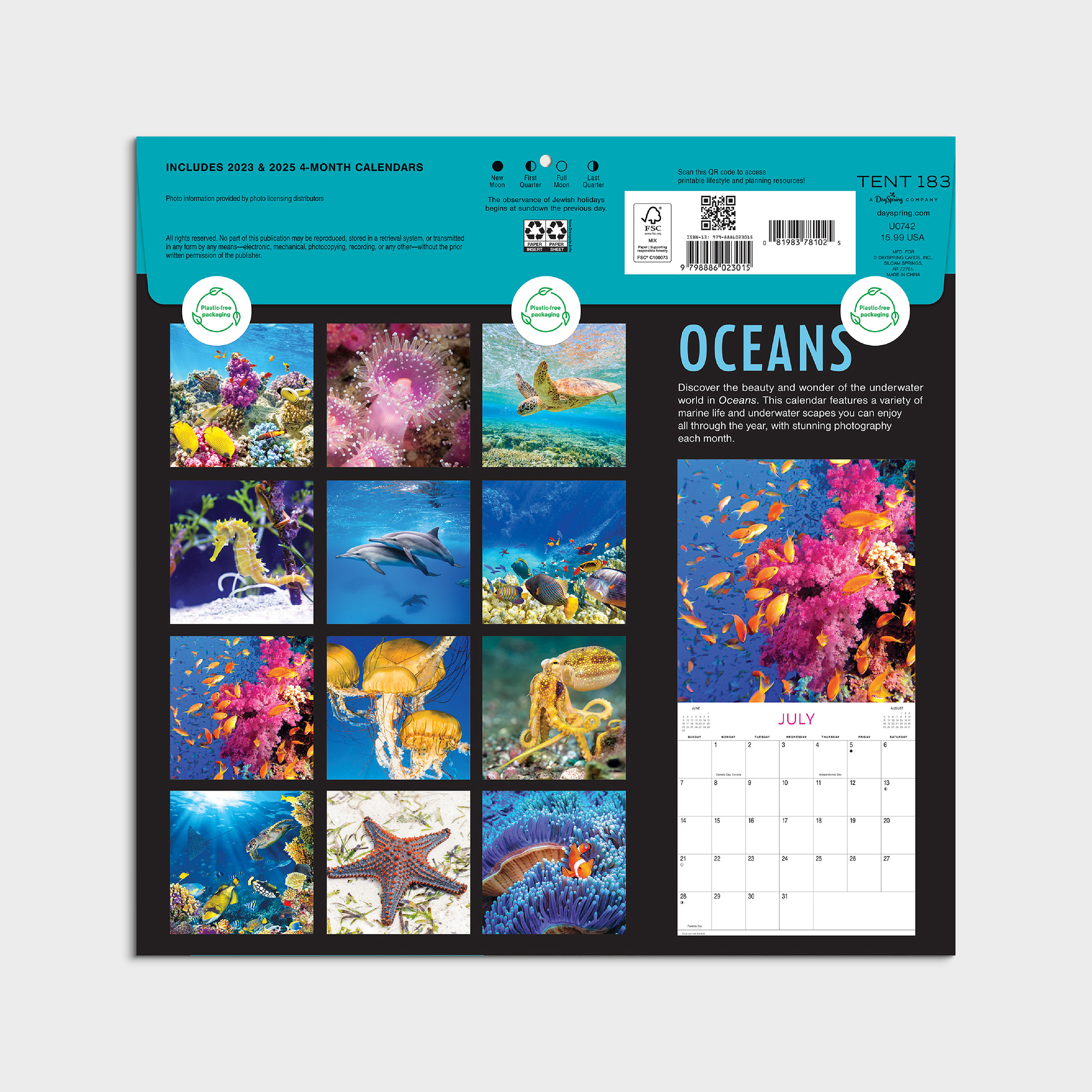 2024-12 Month Calendar- Oceans 12x12 Hanging Wall Calendar by DaySpring ...