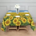 thumbnail image 3 of Blue Sky Sunflower Field Pattern Square Tablecloth,Waterproof Square Table Cover,Wipeable Spillproof Washable Table Cover for Home Kitchen Party Decor 42"X42"(107x107cm), 3 of 6