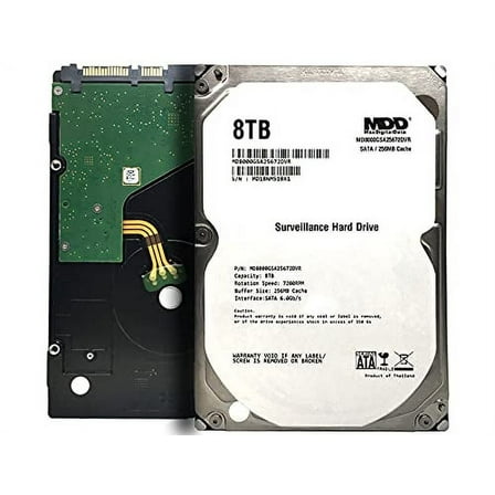 MaxDigitalData 8TB 7200 RPM 256MB Cache SATA 6.0Gb/s 3.5inch Internal Hard Drive for Surveillance (MD8000GSA25672DVR) - 3 Years Warranty