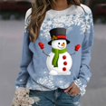 thumbnail image 2 of Pulls pour Femmes - Pull à Épaules Tombantes Col Rond Manches Longues Tricot de Noël Sweat-Shirts Décontractés à Fleurs pour Automne/printemps/hiver Rouge L, 2 of 7
