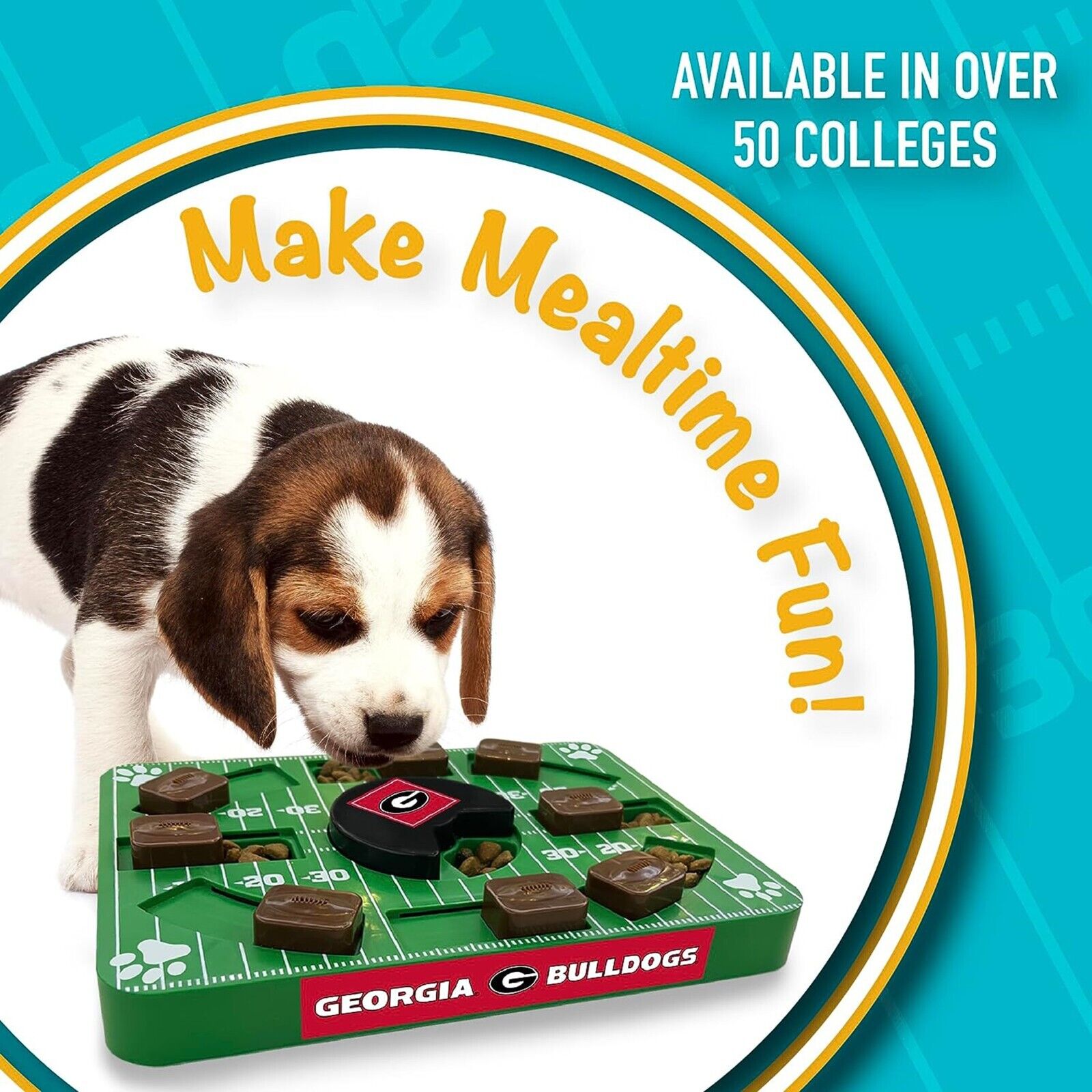 Pets First NCAA Georgia Bulldogs Puzzle Toy, Puzzle Treat Dog Toy, Interactive Dog Treat Toy, Dog Puzzle Feeding Slow Toy