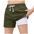 thumbnail image 2 of Niños Pantalones Niñas Color Sólido Ajustable Cintura Pantalones Cortos de Playa con Forro, Casual Niñas Pantalones Cortos con Bolsillos para Deportes de Verano Uso Diario, 2 of 9