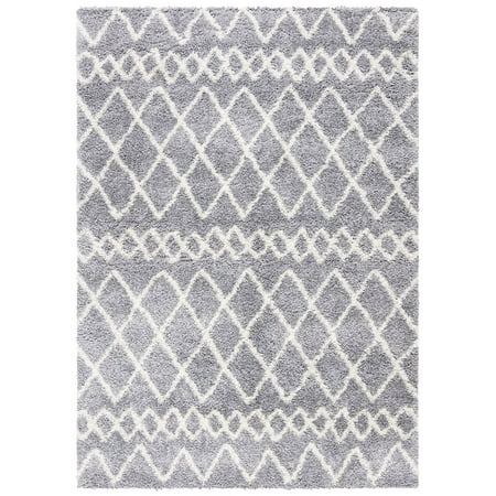 SAFAVIEH Tahoe Marnie Modern Shag Area Rug 6 7 x 8 7 Grey/White