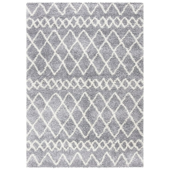 SAFAVIEH Tahoe Marnie Modern Shag Area Rug, 5' x 7', Grey/White
