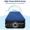 thumbnail image 2 of Twin XL Air Mattress with Built in Pump, Upgraded 80" Length, 18" Raised Twin Blow Up Mattress, Multi-Layer Leakproof & Support 500 lbs, 2-Min Fast Inflation Air Bed for Home Camping Guests, 2 of 8