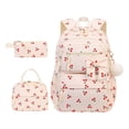 thumbnail image 3 of Weebloom Bow School Backpack With Lunch Box Pencil Case For Kids Girls Cute 3Pcs School Bags Set Daypack Large Bookbag Elementary Middle High School Beige, 3 of 5