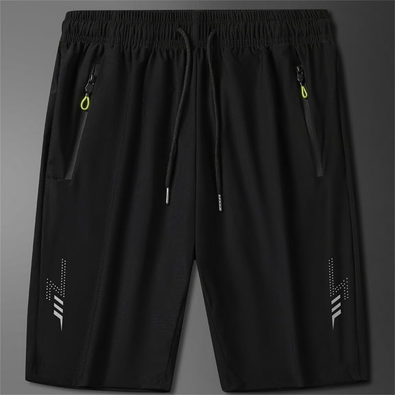 Men's Lightweight Athletic Running Shorts Quick Dry Gym Bottoms with Zipper Pockets No Liner for Summer Workout and Sports Activities