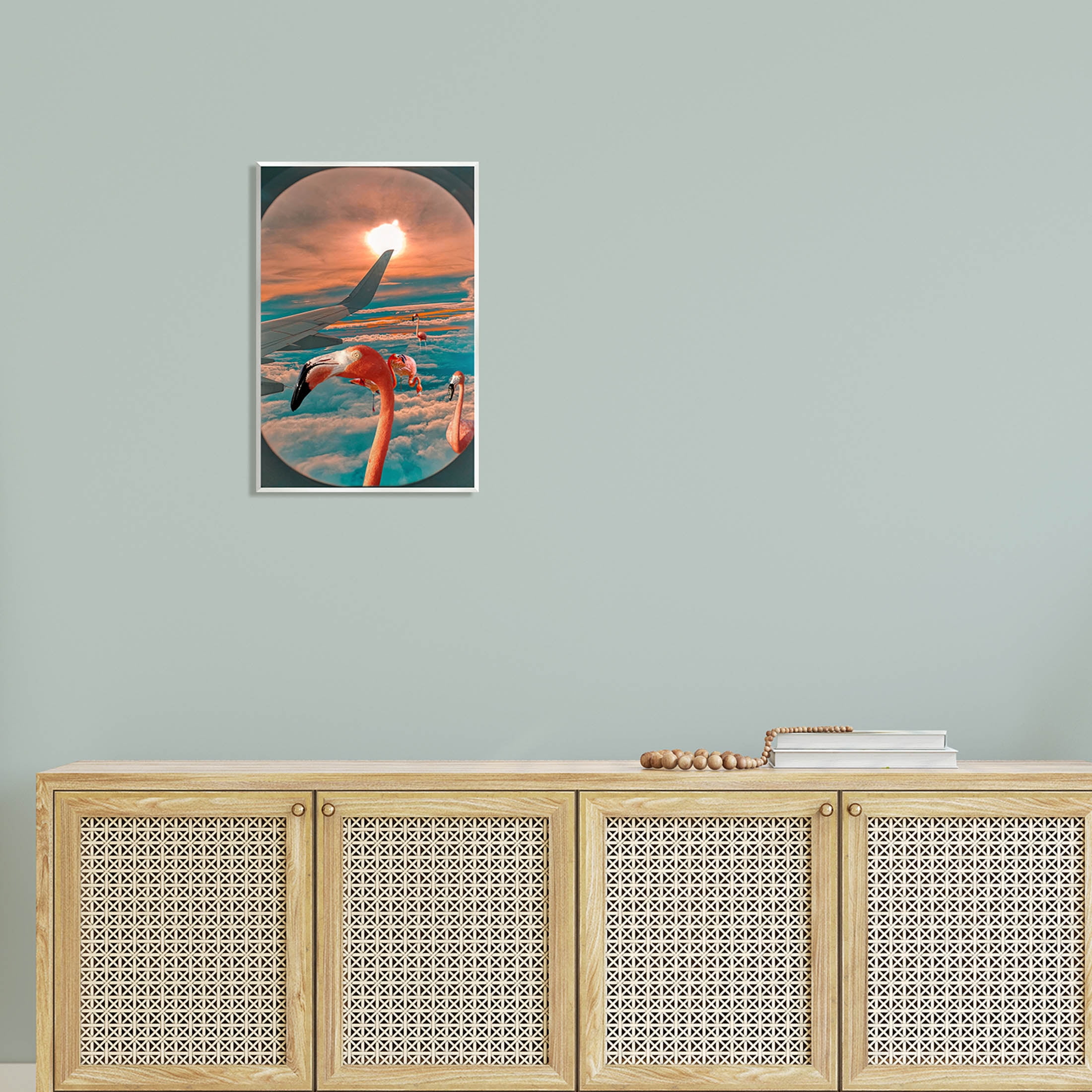 Flamingoes Airplane Window Clouds Animals & Insects Graphic Art Unframed Art Print Wall Art