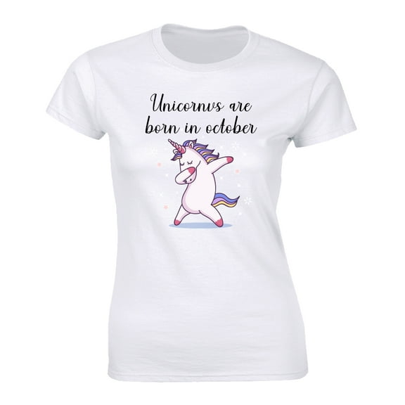 Unicorns Are Born In October - Birthday Month Fantasy Fairies Gift Women's T-Shirt