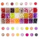 thumbnail image 1 of 720 cuentas de vidrio de 8 mm, 24 estilos, cuentas naranjas, cuentas sueltas para pulseras, espaciadores, 1 of 9