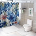 thumbnail image 7 of Orinice Blue Leaf Shower Curtain Set,,Watercolor,Abstract,Tropical Jungle Plants,Palm Banana,Monstera Leaf Bathroom Shower Curtain with 12 Hooks 69x72, 7 of 7