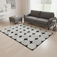 thumbnail image 2 of HomeRoots 669164 5 x 8 ft. Black & Ivory Abstract Geometric Transitional Washable Machine Made Rectangle Area Rug with UV Protection, 2 of 5