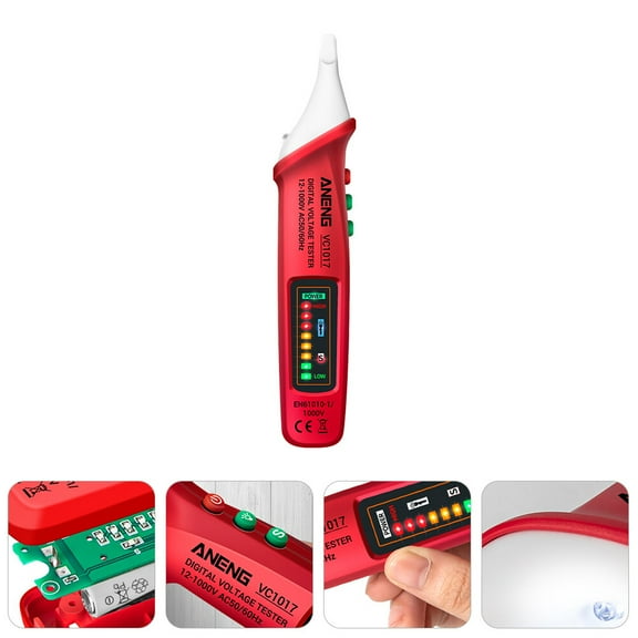 Masteelf Reliable Noncontact Voltage Tester with Flashlight Ideal for Electricians and Homeowners Red 12V to 250V