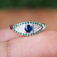 thumbnail image 3 of Evil Eye Ring, 925 sterling silver, Protection Blue Sapphire, Spiritual Turkish Rings for Women, Greek Nazra Amulet Jewelry, Women's Ring, 3 of 7