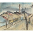 thumbnail image 2 of Konštantín Bauer 14x12 Black Ornate Wood Framed Double Matted Museum Art Print Titled: Street on Peripherals (1924-1927), 2 of 5