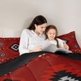 thumbnail image 5 of jejeloiu Bold Tribal 7 Pieces Full Size Bedding Sets For Girls,Rustic Print Full Size Bed in a Bag,Red Black,Black Reversible, 5 of 7