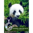 thumbnail image 5 of CACA LADY Panda Necklace 925 Sterling Silver Moon Necklace for Women Panda Jewelry for Her, 5 of 6