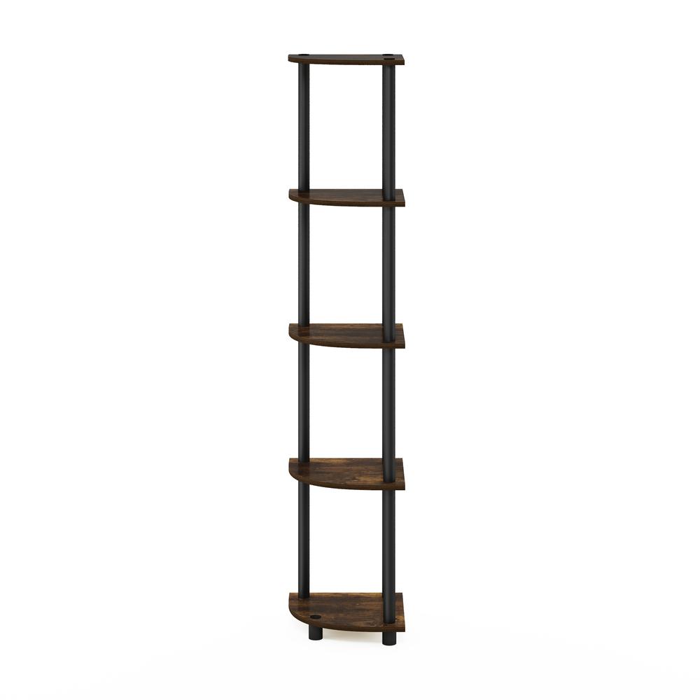 Furinno Turn-N-Tube 5-Tier Corner Display Rack, Amber Pine/Black photo 5