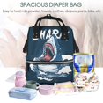 thumbnail image 5 of Daiia Shark Large Capacity Baby Bag Waterproof Stylish Diaper Bag Mummy Backpack Adjustable Straps Diaper BagBaby Essentials Bag, 5 of 6