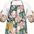 thumbnail image 2 of Pioneer Flower Floral Print Pattern Apron-Garden Aprons for Women with Pockets-Cotton Linen Waterproof Kitchen Cooking Gardening Aprons Adjustable for Kitchen,Cooking,BBQ and Salon 33x27 Inch, 2 of 7