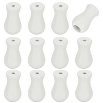 Uxcell 12Pcs Cord Knobs, Wood Cord Tassel Drops Pull End Pendant for Window Blinds and Curtains, White Cylinder